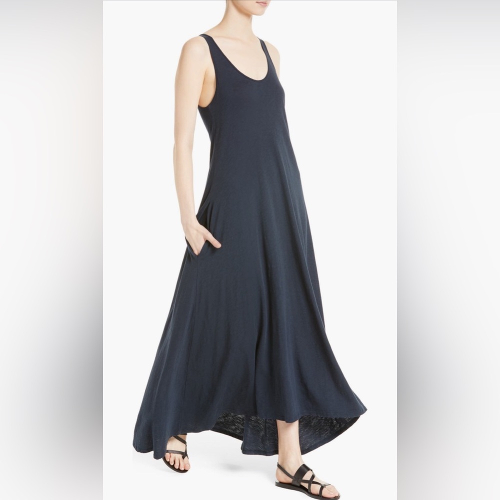 Theory Laurem Nebulous 100% Peruvian Cotton Tank Maxi Dress Quiet Luxury Coastal